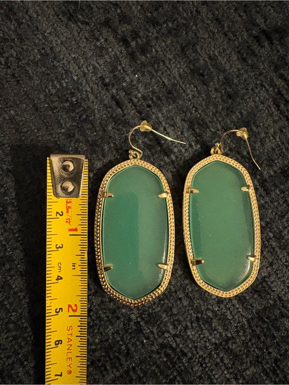 Kendra Scott Gold-Trim Teal Drop Earrings